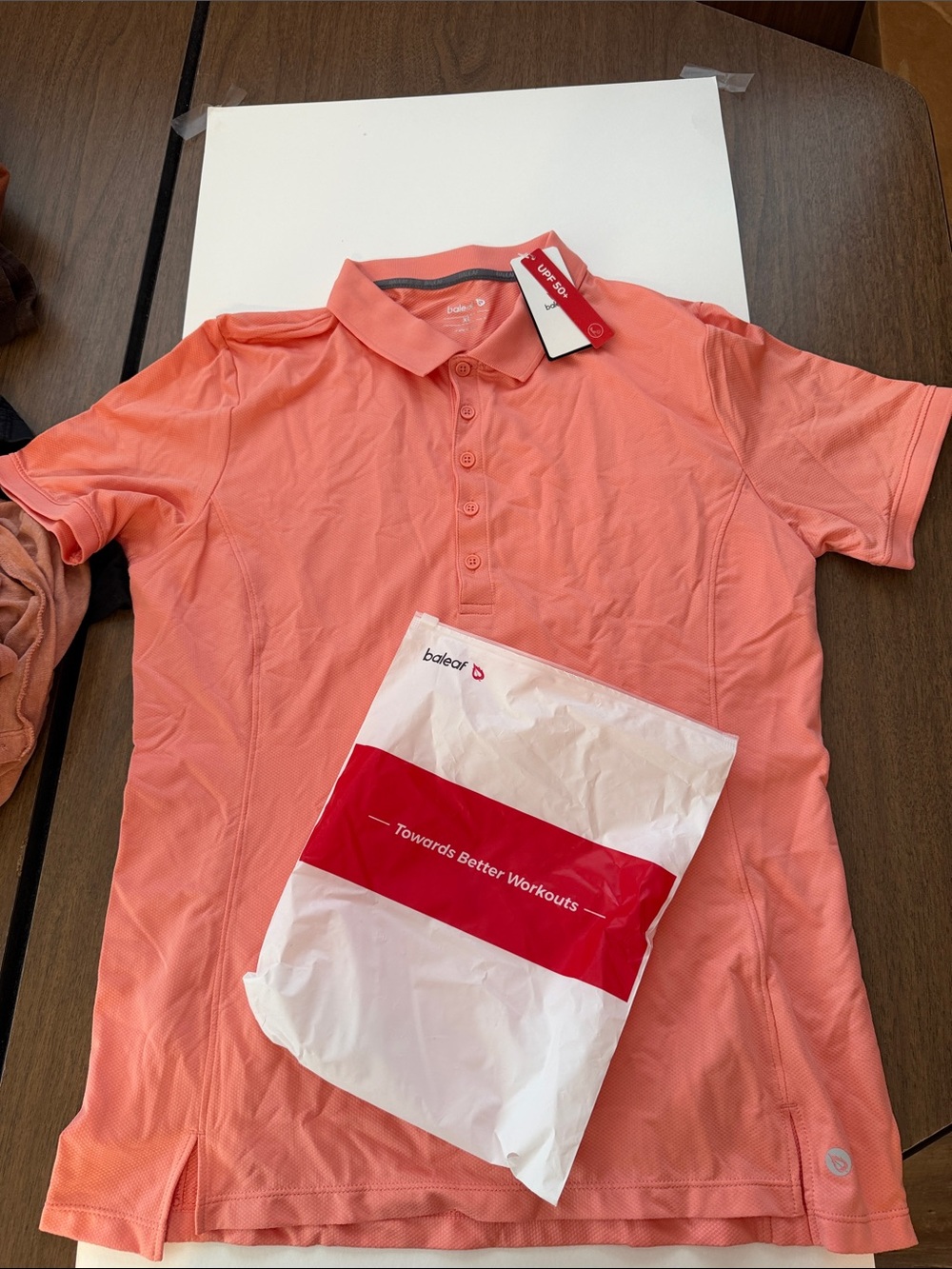 Baleaf Coral-Orange Women's Short Sleeve Polo